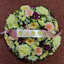 wreath with Nanna ribbon 