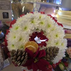 Fresh grave wreath